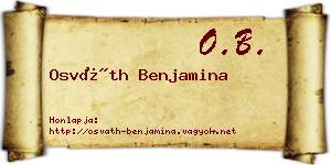 Osváth Benjamina névjegykártya